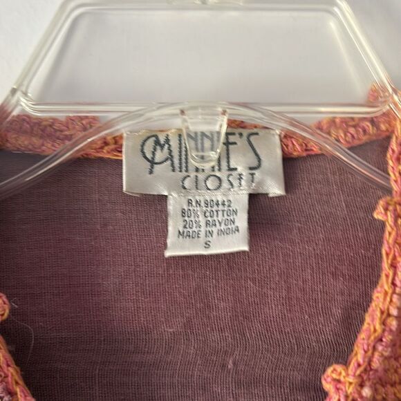 Vintage Minnie's Closet Embroidered Crochet Studded Embellished Jacket Size S - Picture 3 of 4